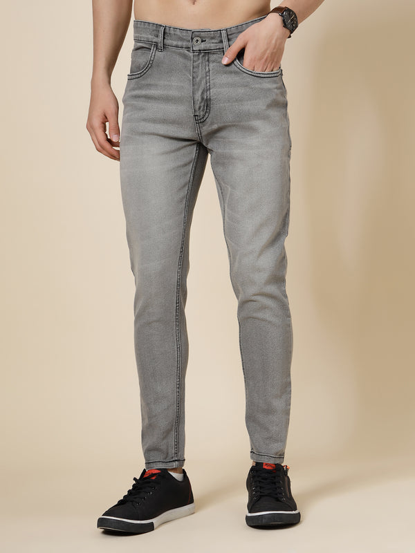 Vestido Modas Men Grey Washed Slim Fit Jeans