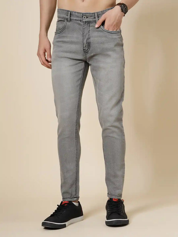 Vestido Modas Men Grey Washed Slim Fit Jeans