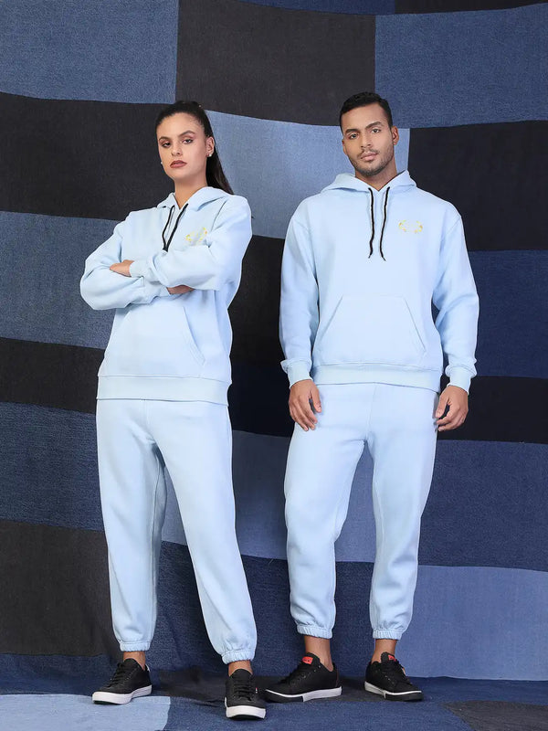 Vestido Modas Aqua Blue Unisex Oversized Hoodie Sweatshirt With Jogger