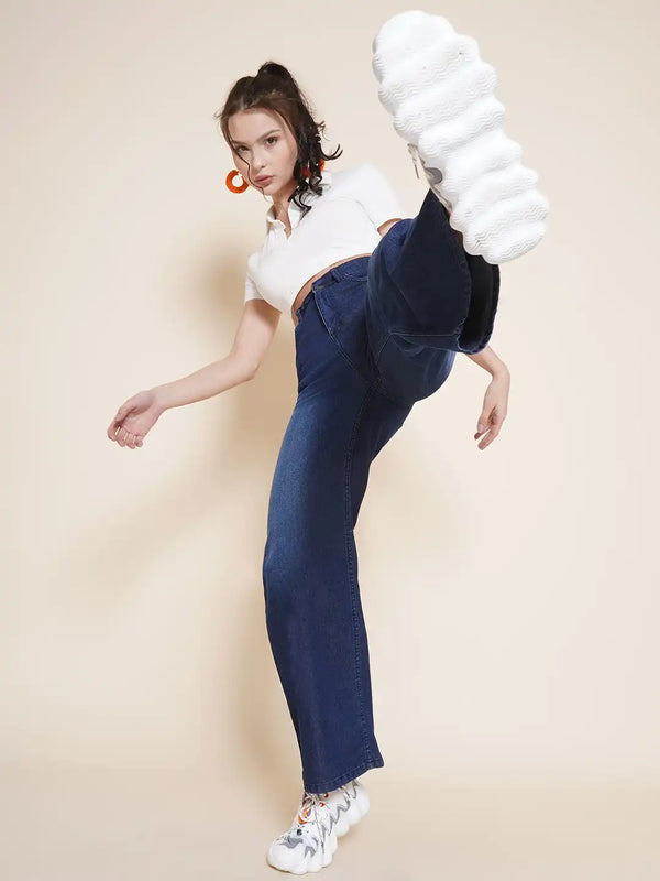 Vestido Modas Women Blue Stretchable  Straight  Fit Jeans