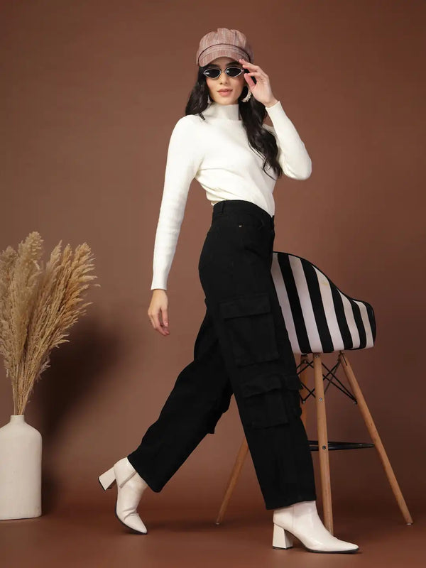 Vestido Modas Black Multipockets Cargo Jeans