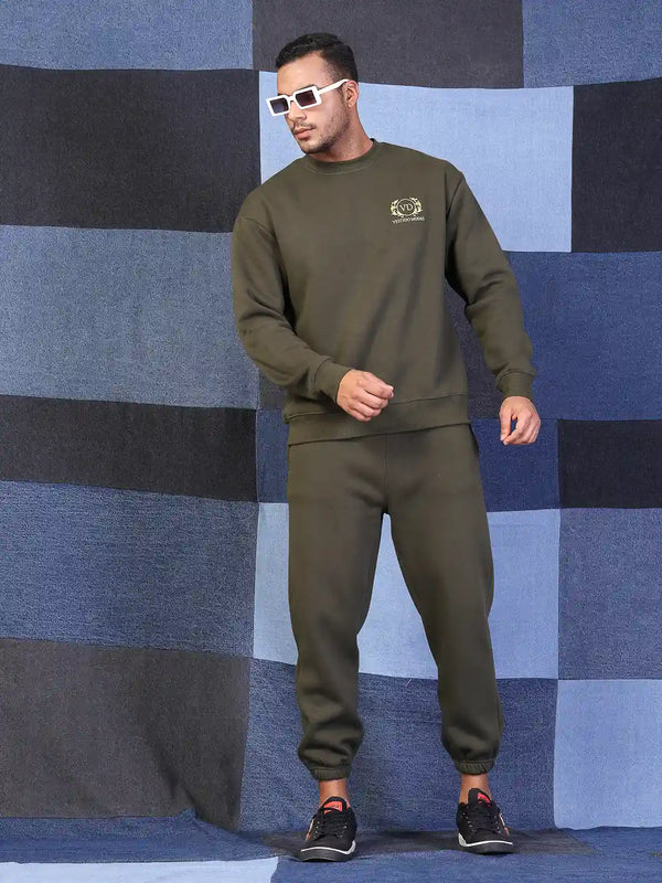 Vestido Modas Men Olive Basic Oversized Sweatshirt
