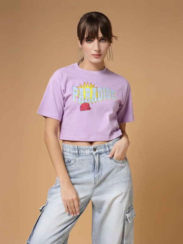 Vestido Modas Lilac Paradise Crop T-Shirt