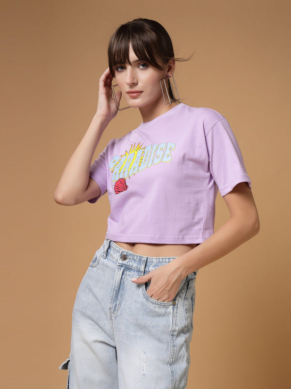 Vestido Modas Lilac Paradise Crop T-Shirt